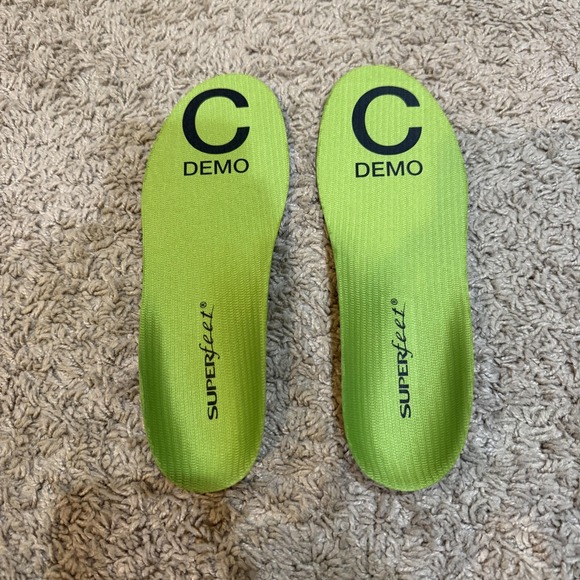 Superfeet Green Insoles Orthotic Shoe Inserts Size C Comfort Support Demo Pair - Picture 1 of 4